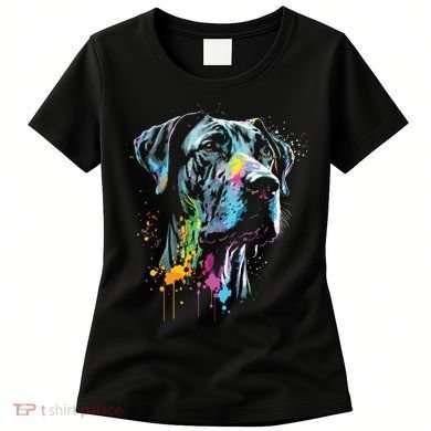 Great Dane Face Splash Art Portrait For Dog Owners Women's T-Shirt