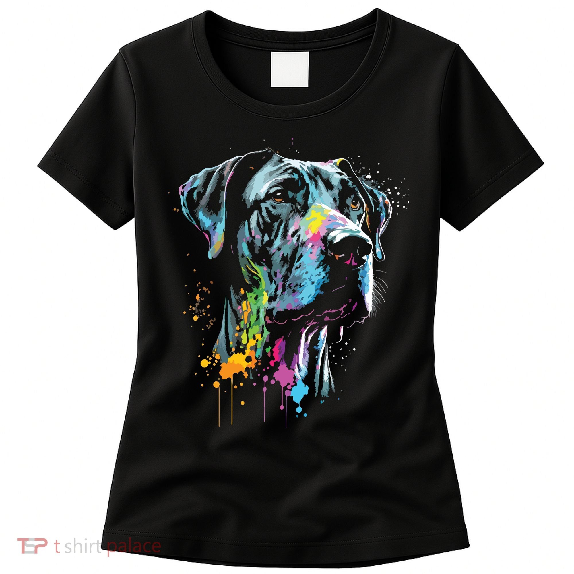 Great Dane Face Splash Art Portrait For Dog Owners Women's T-Shirt