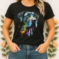 Great Dane Face Splash Art Portrait For Dog Owners Women's T-Shirt thumb 2