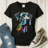 Great Dane Face Splash Art Portrait For Dog Owners Women's T-Shirt thumb 3