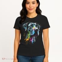 Great Dane Face Splash Art Portrait For Dog Owners Women's T-Shirt thumb 4