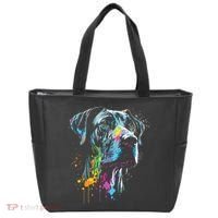 Great Dane Face Splash Art Portrait For Dog Owners Tote Bag thumb 0