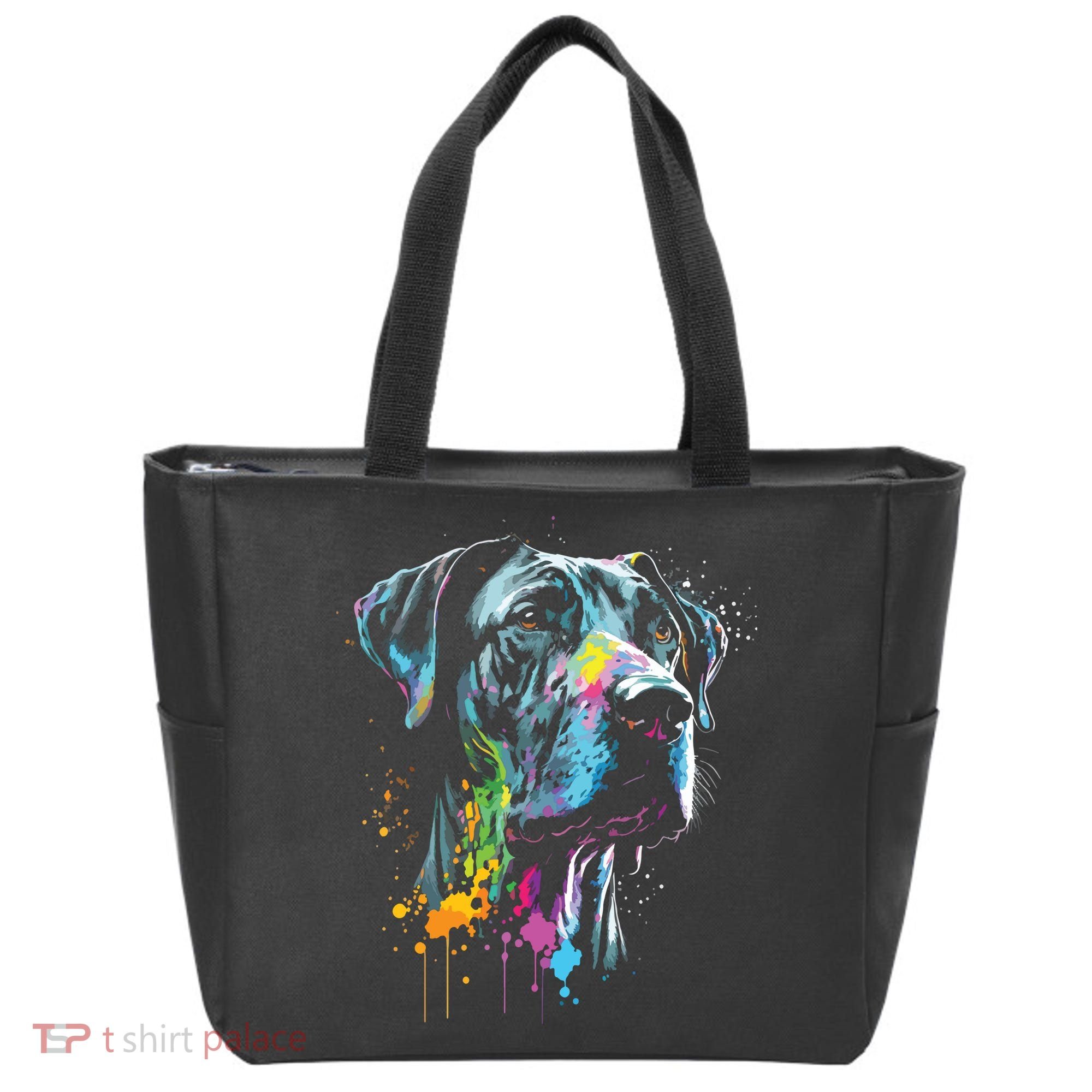 Great Dane Face Splash Art Portrait For Dog Owners Tote Bag