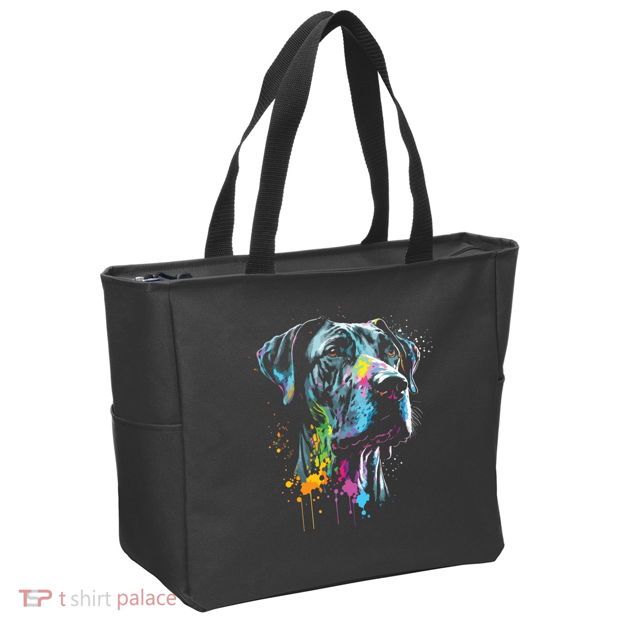 Great Dane Face Splash Art Portrait For Dog Owners Tote Bag