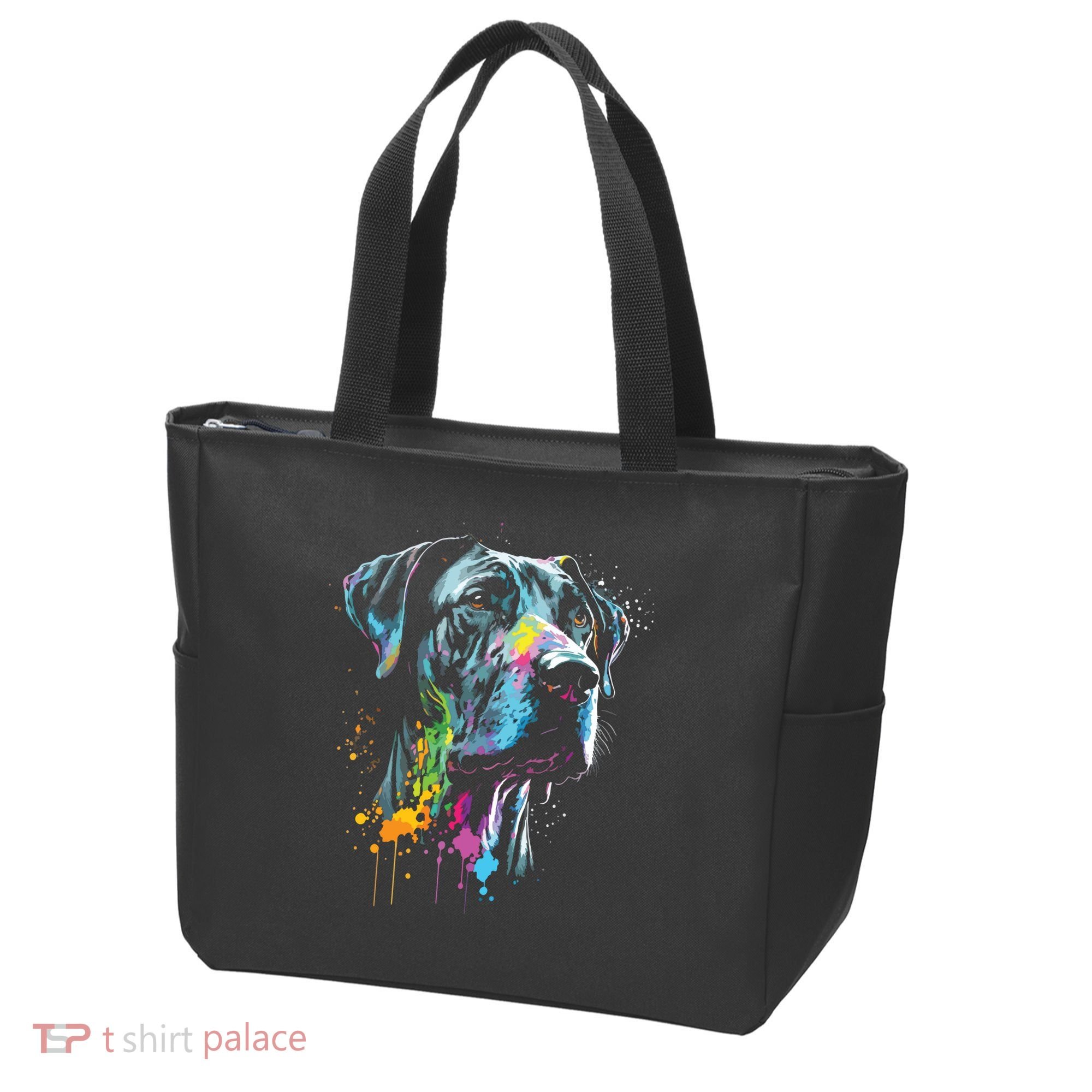 Great Dane Face Splash Art Portrait For Dog Owners Tote Bag