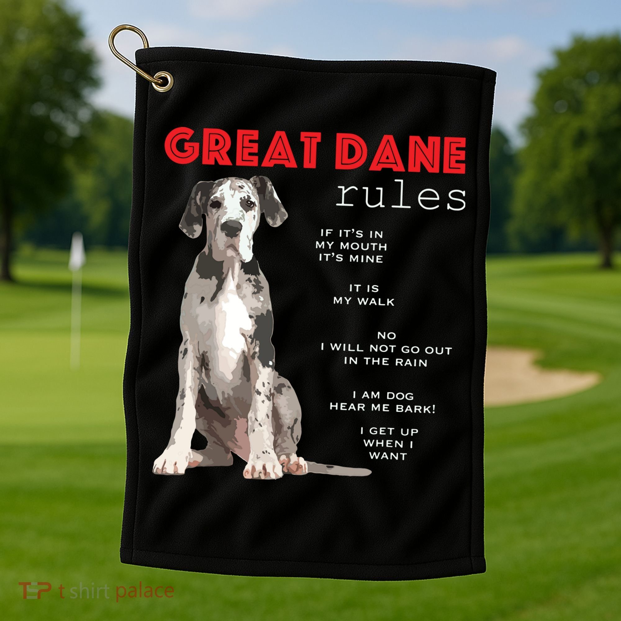 Great Dane Funny Great Dane Lover Golf Towel