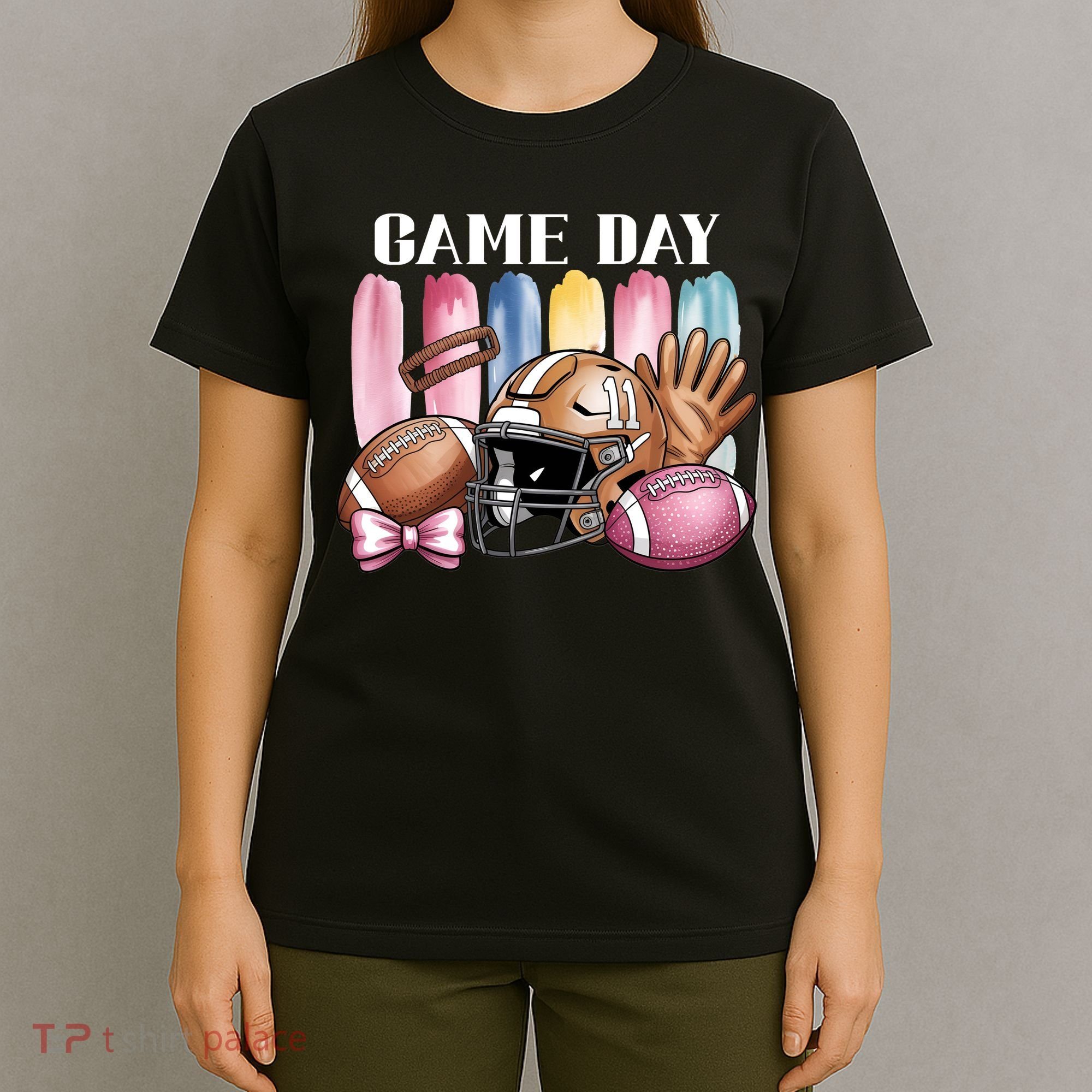 Game Day Football Fan Coquette Cute T-Shirt