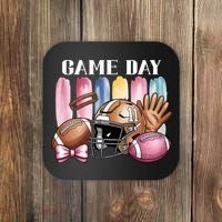 Game Day Football Fan Coquette Cute Coaster thumb 0
