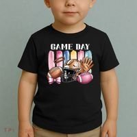 Game Day Football Fan Coquette Cute Toddler T-Shirt thumb 2