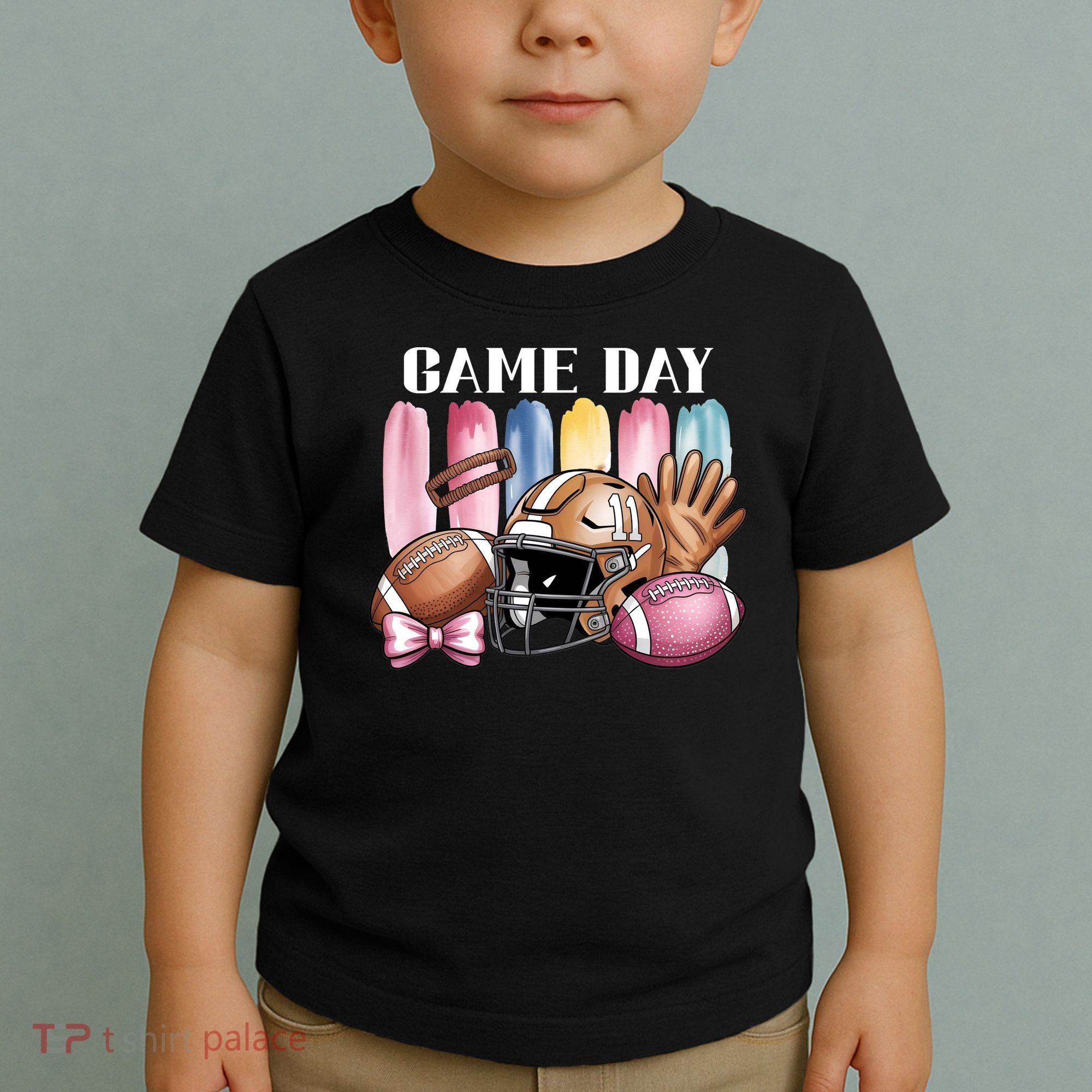 Game Day Football Fan Coquette Cute Toddler T-Shirt