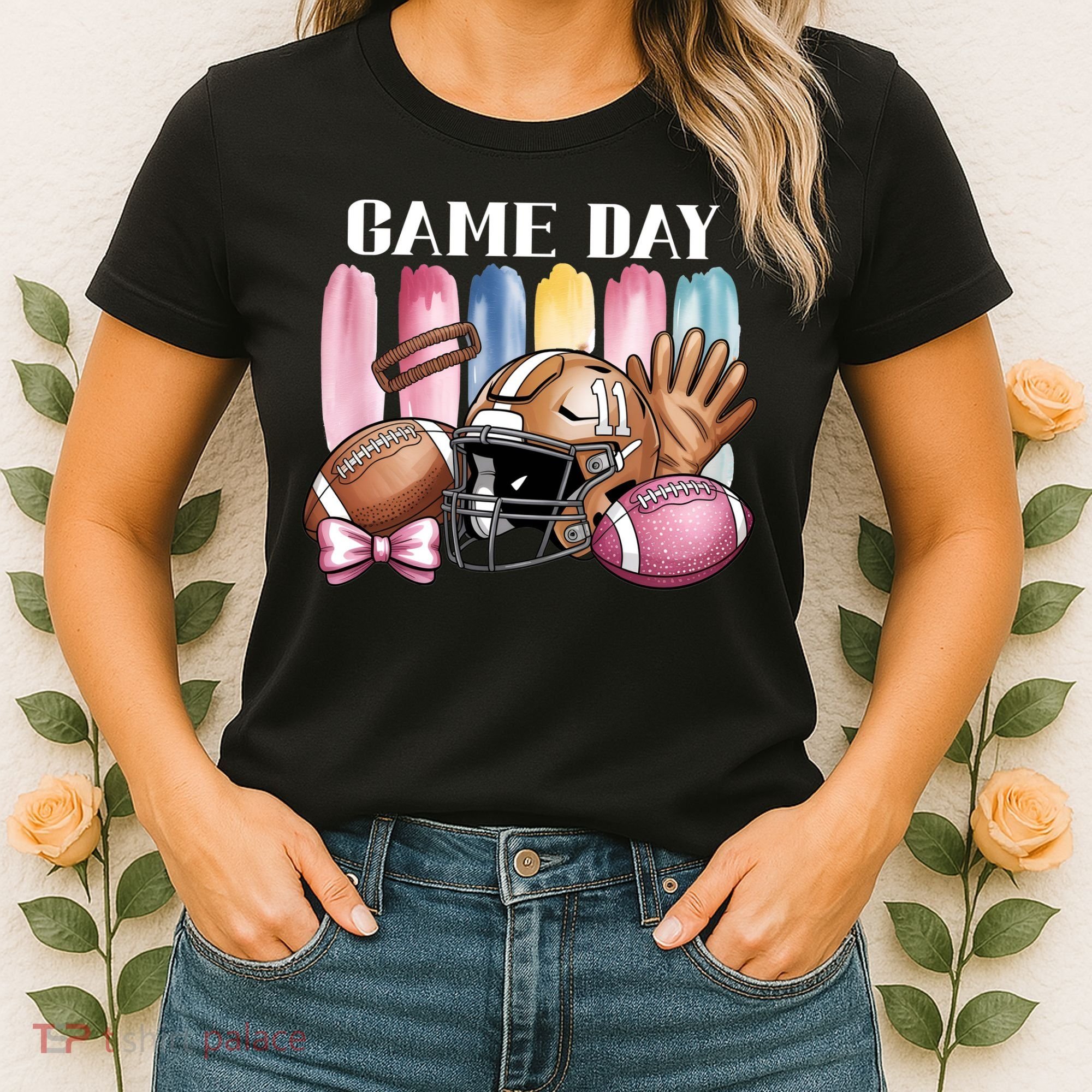 Game Day Football Fan Coquette Cute Women's T-Shirt