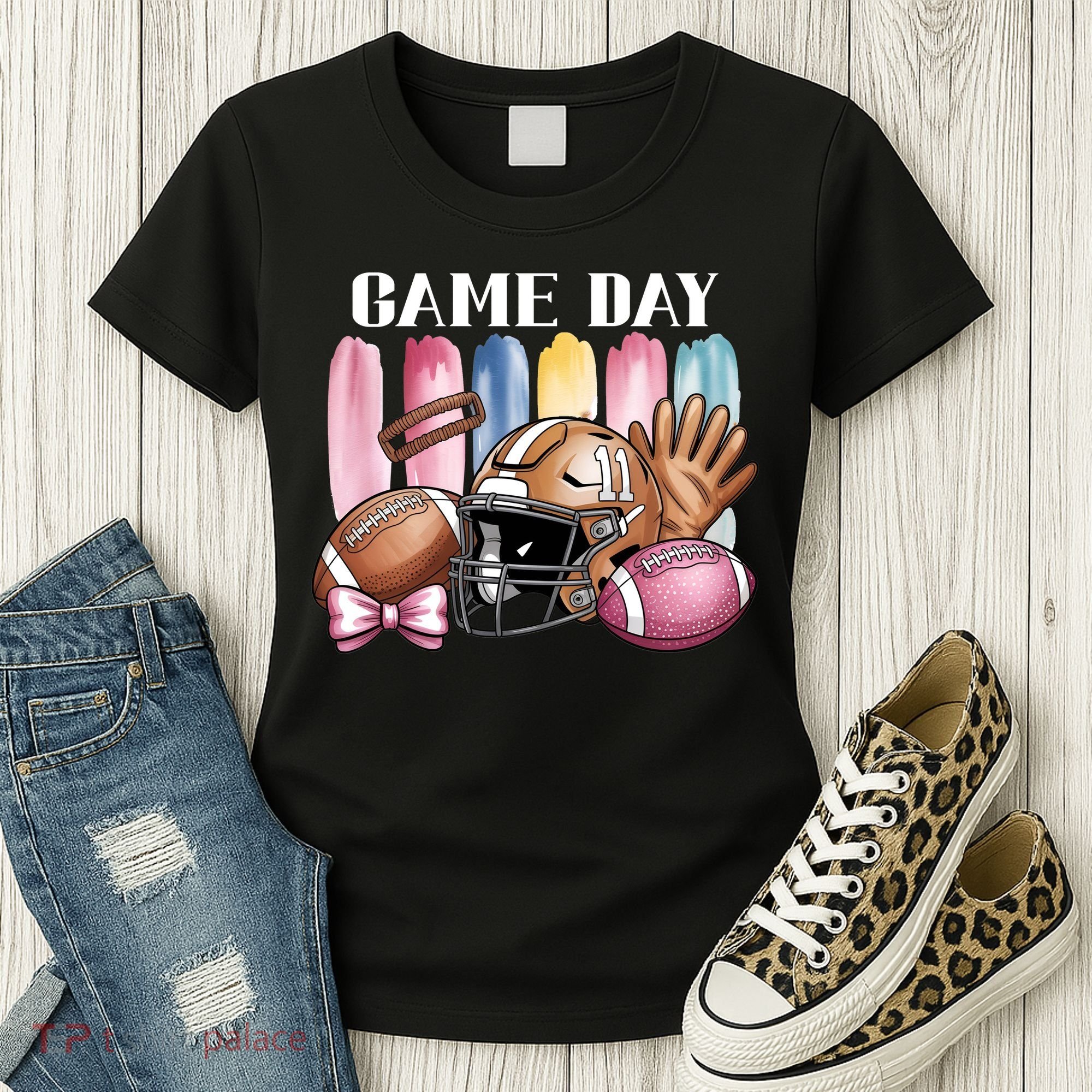 Game Day Football Fan Coquette Cute Women's T-Shirt