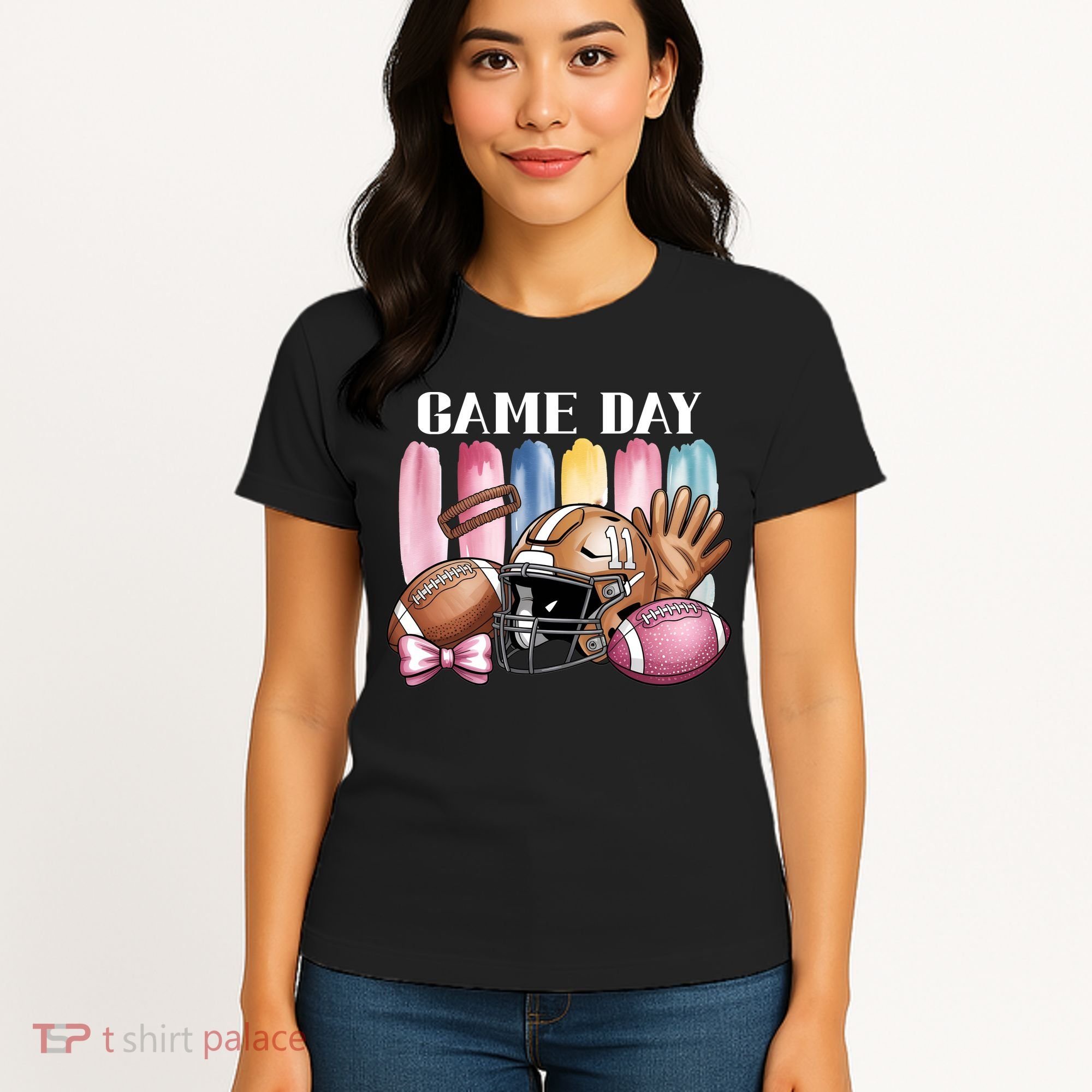 Game Day Football Fan Coquette Cute Women's T-Shirt