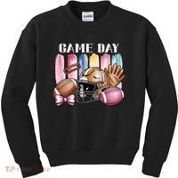 Game Day Football Fan Coquette Cute Kids Sweatshirt thumb 0