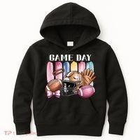 Game Day Football Fan Coquette Cute Kids Hoodie thumb 0