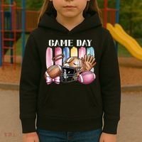 Game Day Football Fan Coquette Cute Kids Hoodie thumb 3