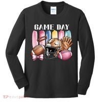 Game Day Football Fan Coquette Cute Kids Long Sleeve Shirt thumb 0