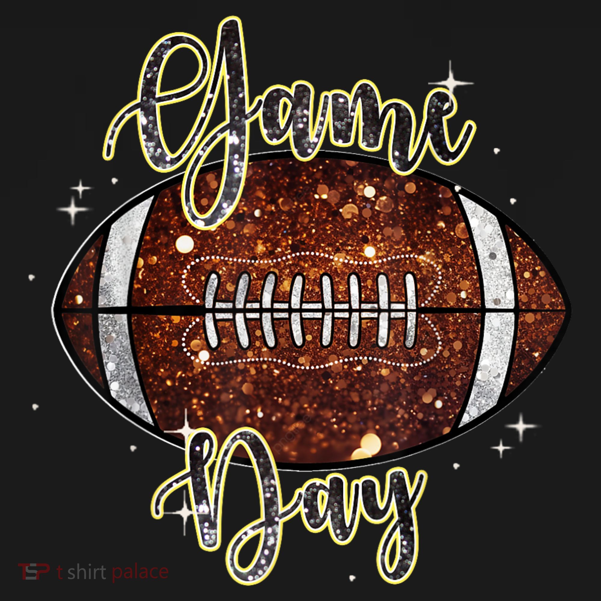 Game Day Football Bling Bling Football Lover Fall Autumn Polo