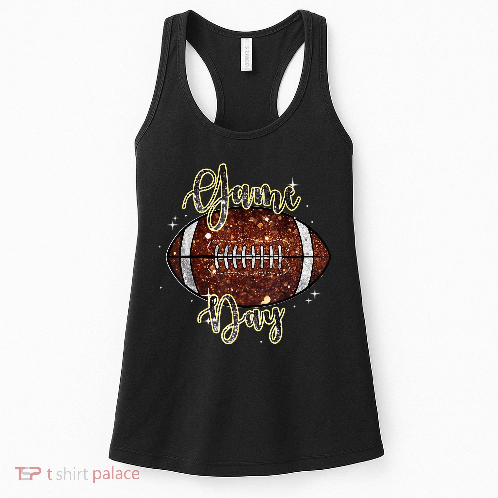 Game Day Football Bling Bling Football Lover Fall Autumn Women's Tank Top