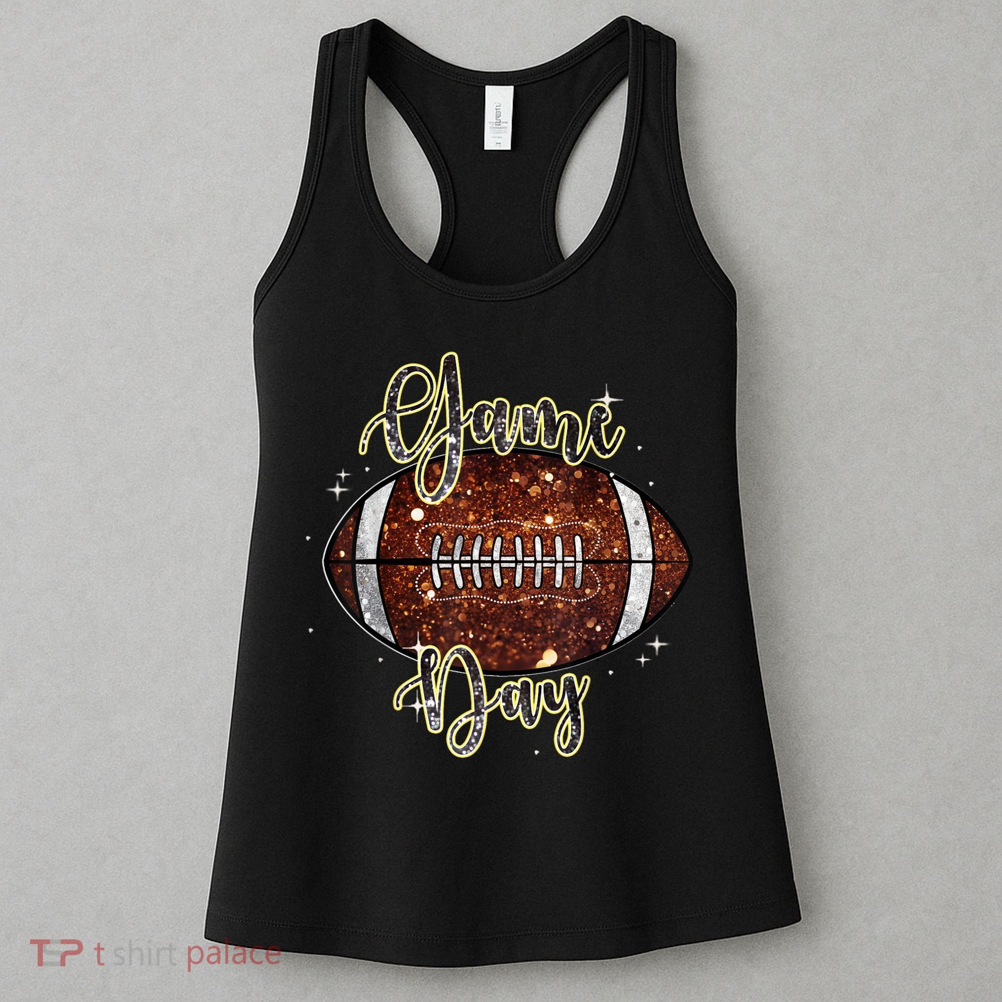 Game Day Football Bling Bling Football Lover Fall Autumn Women's Tank Top