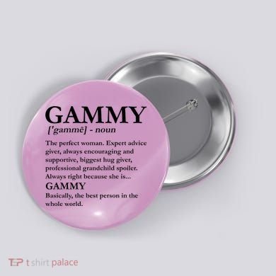 Gammy Definition Funny Grandmother Button