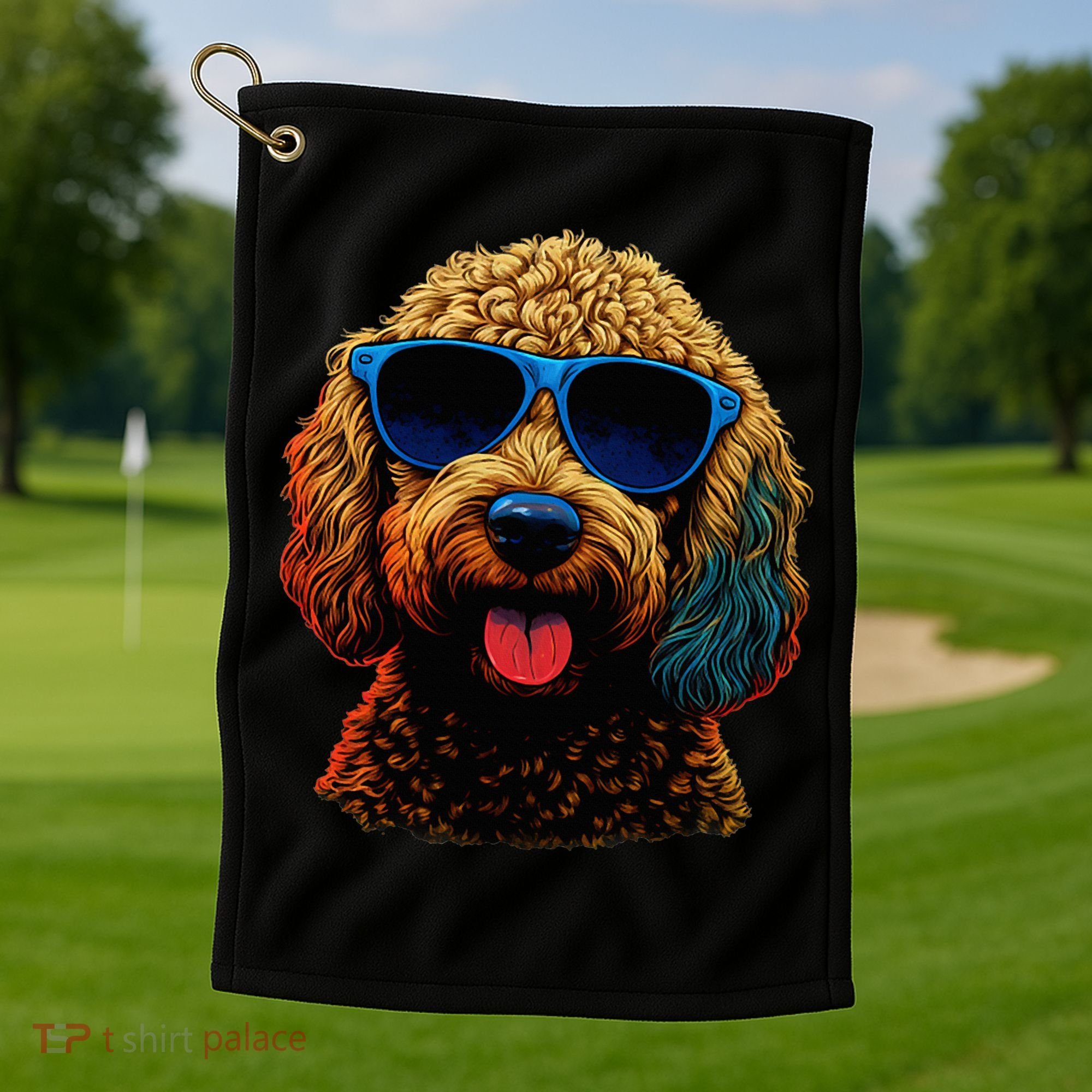 Goldendoodle Dood Funny Doodle Dog Golden Doodle Golf Towel
