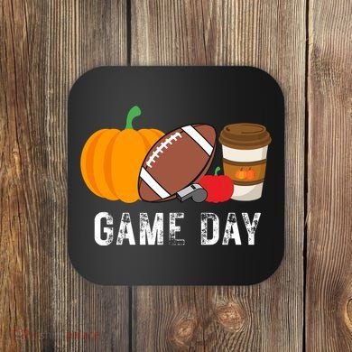 Game Day Football Pumpkin Fall Coaster