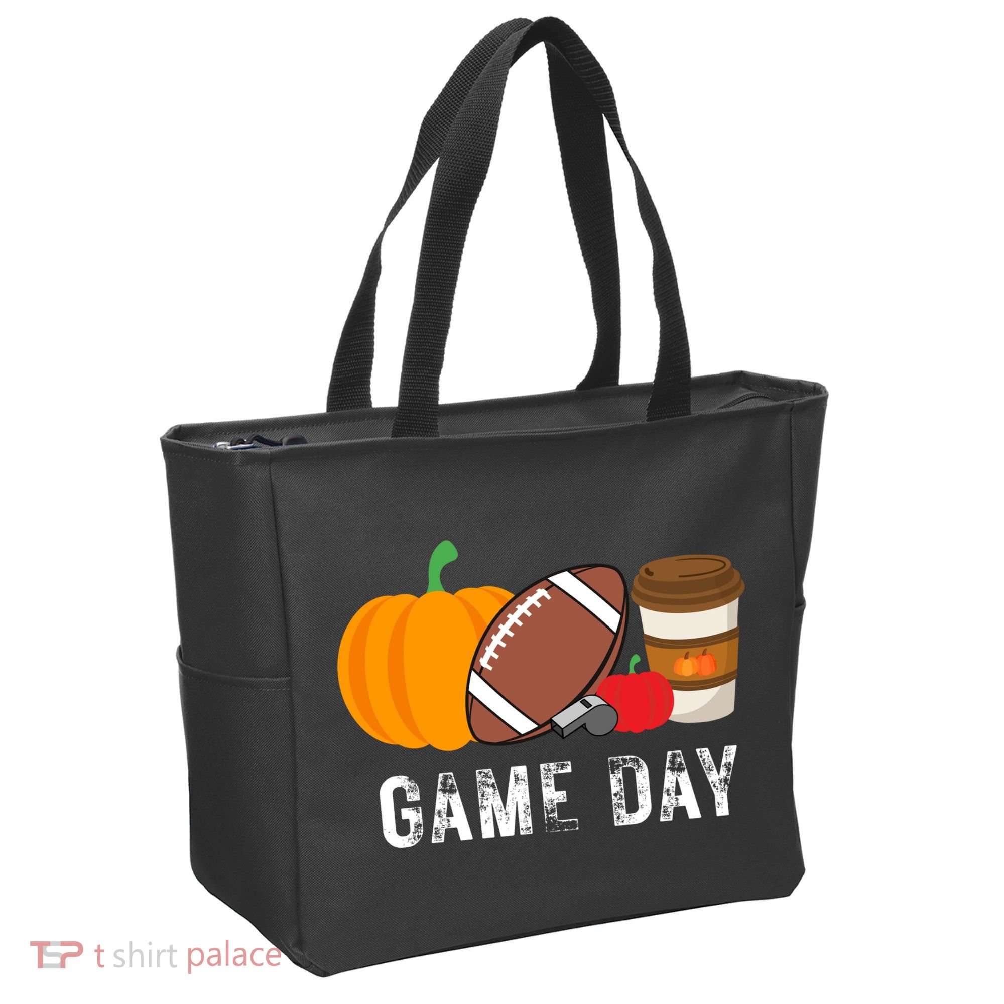 Game Day Football Pumpkin Fall Tote Bag