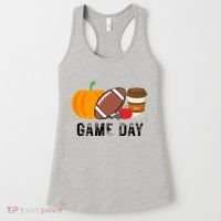 Game Day Football Pumpkin Fall Women's Tank Top thumb 0