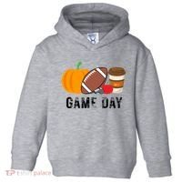 Game Day Football Pumpkin Fall Toddler Hoodie thumb 0