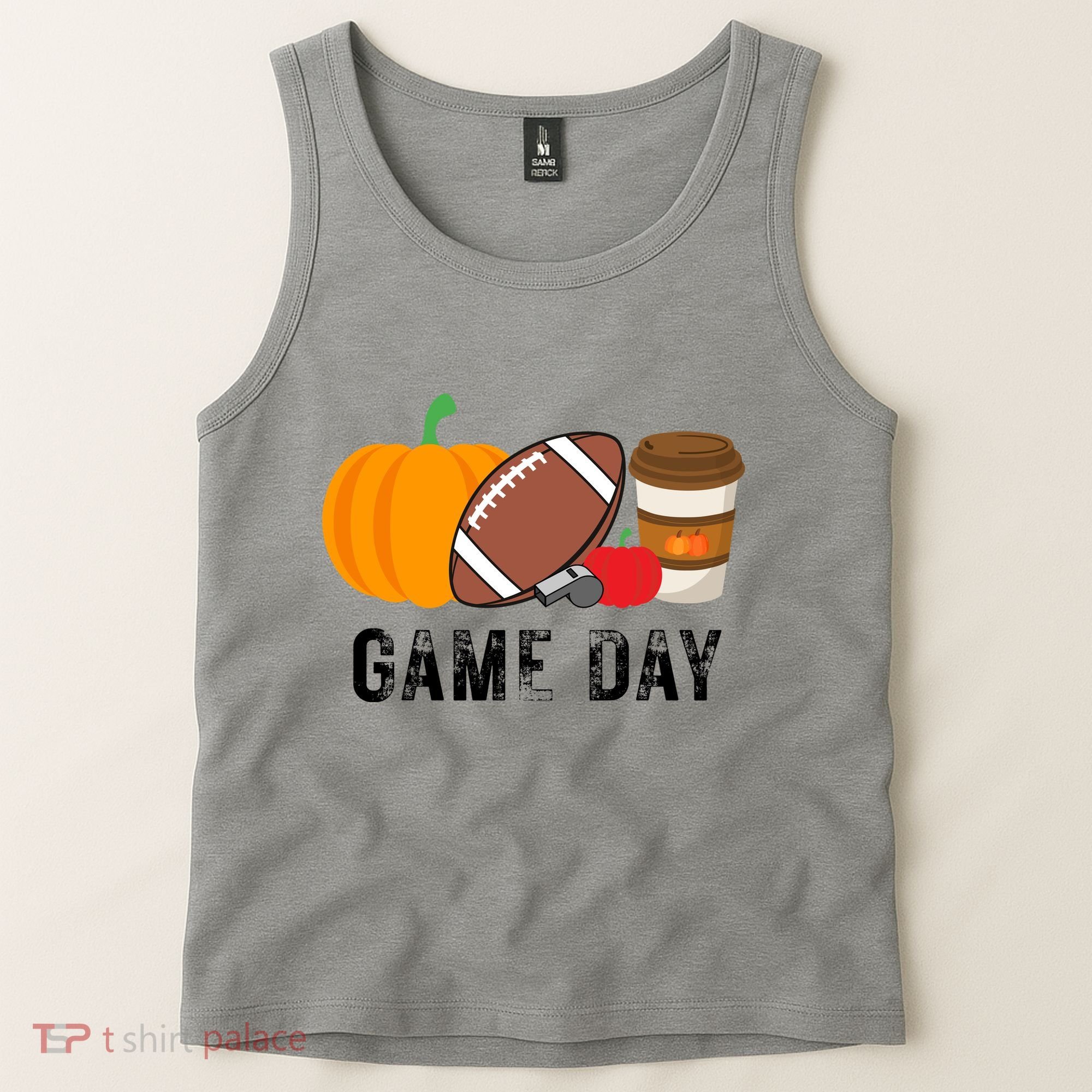 Game Day Football Pumpkin Fall Tank Top