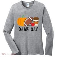 Game Day Football Pumpkin Fall Women's Long Sleeve Shirt thumb 0