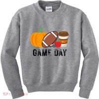 Game Day Football Pumpkin Fall Kids Sweatshirt thumb 0