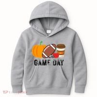 Game Day Football Pumpkin Fall Kids Hoodie thumb 0