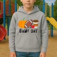 Game Day Football Pumpkin Fall Kids Hoodie thumb 2