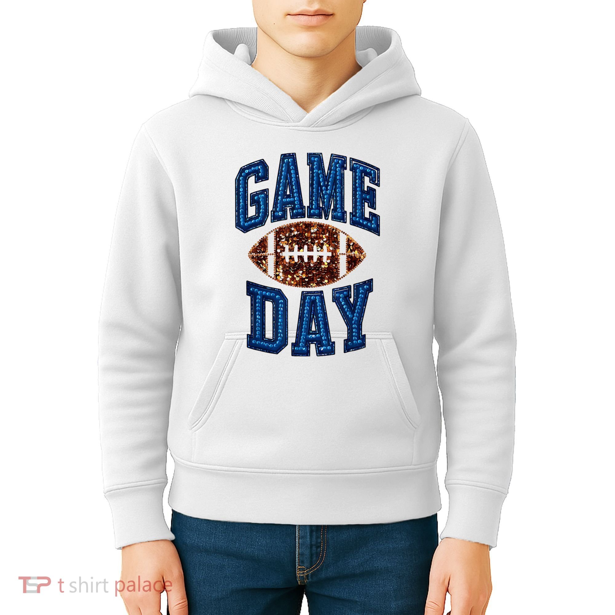 Game Day Football For Women Kids Hoodie