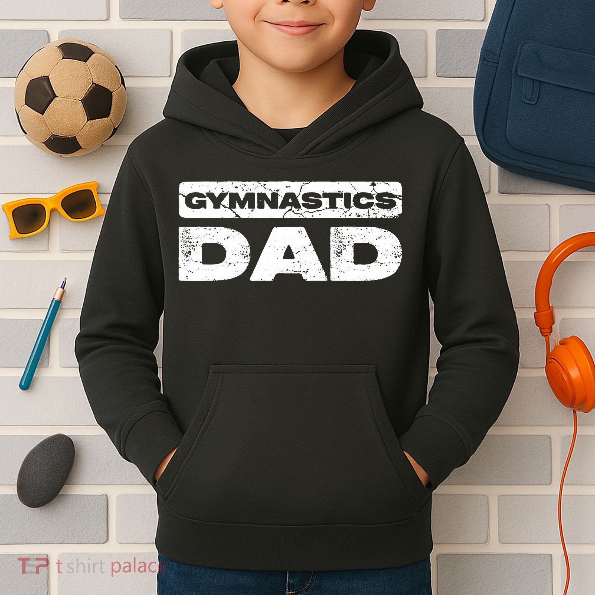 Gymnastics Dad Fathers Day Kids Hoodie