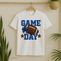 Game Day Football Season Football Blue Gold Vibes T-Shirt thumb 2