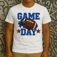 Game Day Football Season Football Blue Gold Vibes T-Shirt thumb 3