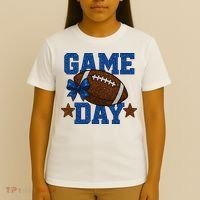Game Day Football Season Football Blue Gold Vibes T-Shirt thumb 4