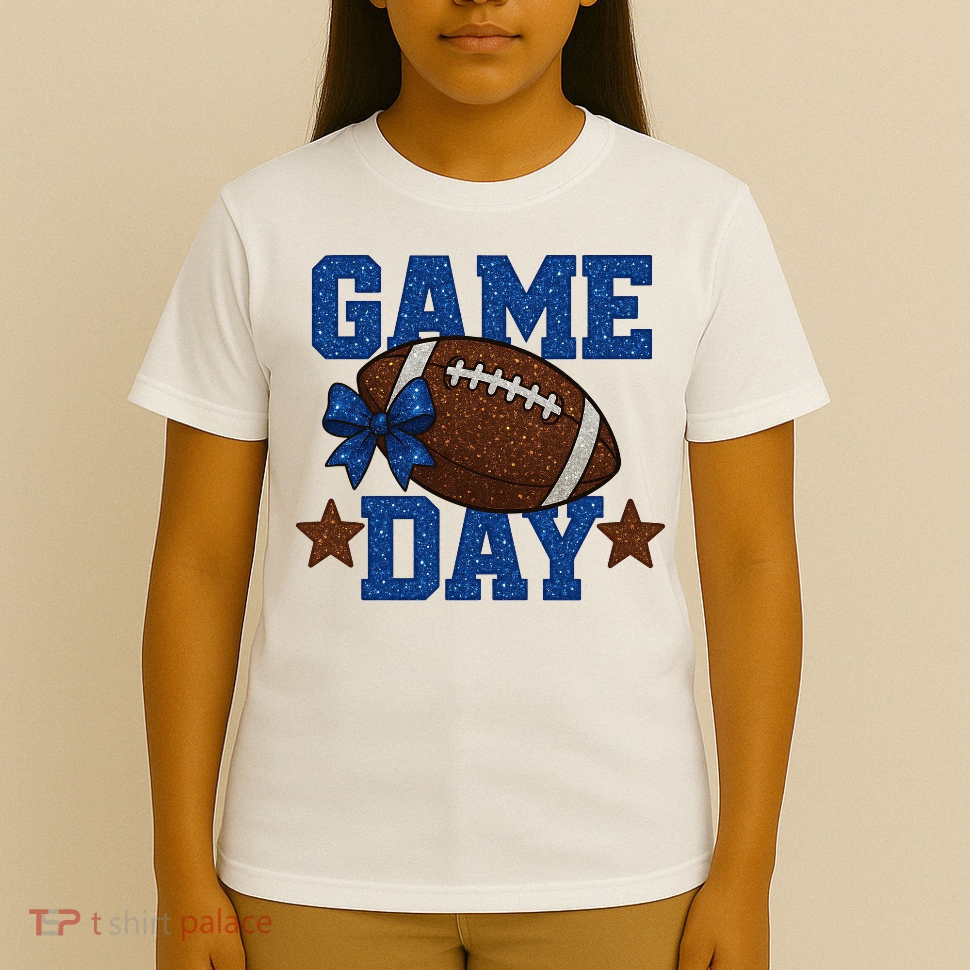 Game Day Football Season Football Blue Gold Vibes T-Shirt