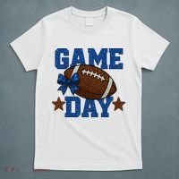Game Day Football Season Football Blue Gold Vibes T-Shirt thumb 5