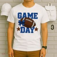 Game Day Football Season Football Blue Gold Vibes T-Shirt thumb 6