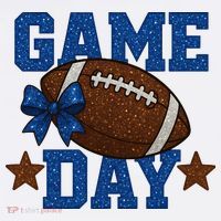 Game Day Football Season Football Blue Gold Vibes Women's Hoodie thumb 2