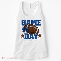 Game Day Football Season Football Blue Gold Vibes Women's Tank Top thumb 0