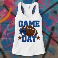 Game Day Football Season Football Blue Gold Vibes Women's Tank Top thumb 3