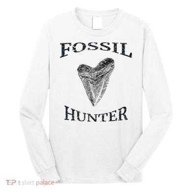Great Distressed Fossil Hunter Megalodon Tooth Enthusiast Long Sleeve Shirt