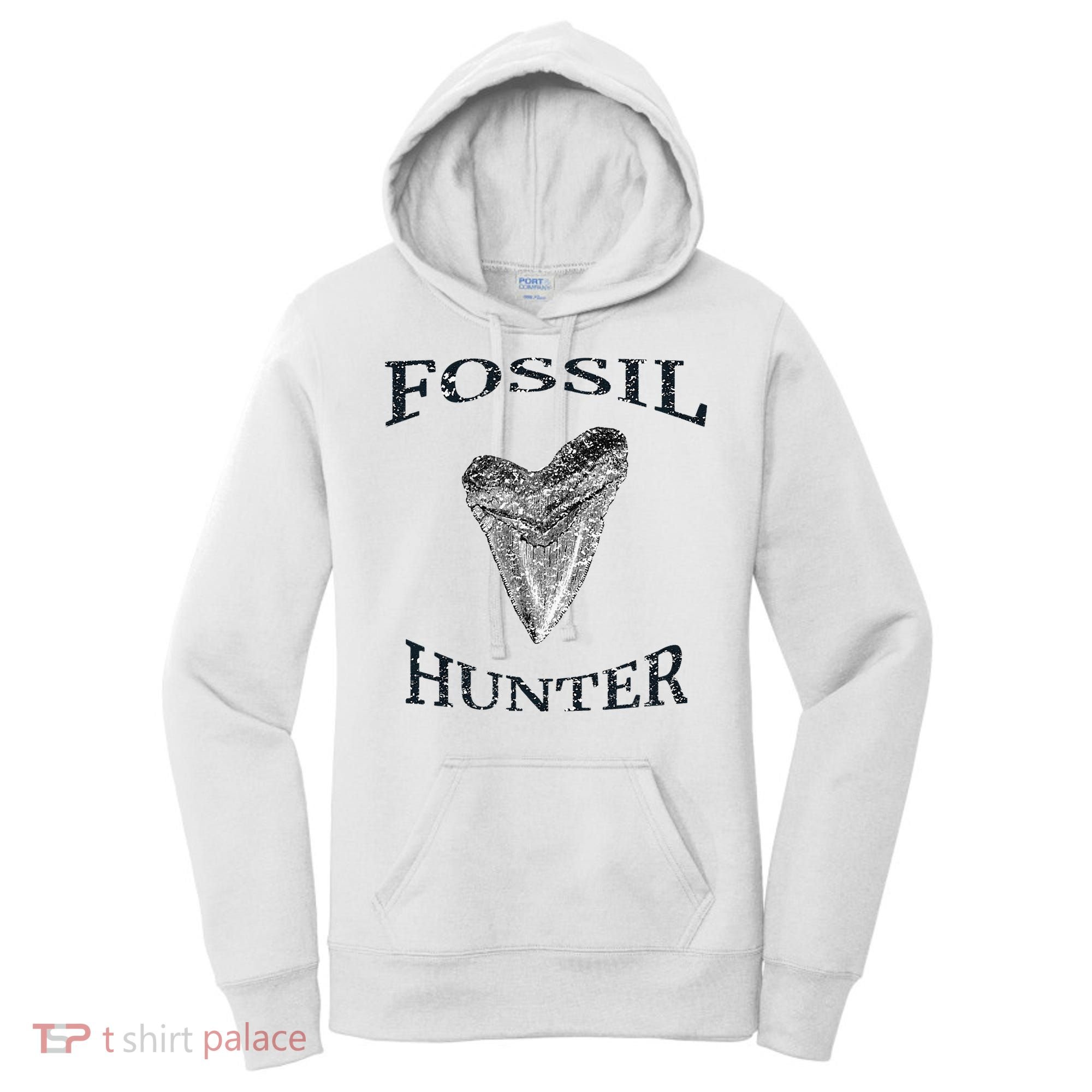 Great Distressed Fossil Hunter Megalodon Tooth Enthusiast Women's Hoodie