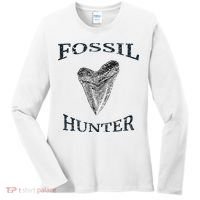 Great Distressed Fossil Hunter Megalodon Tooth Enthusiast Women's Long Sleeve Shirt thumb 0