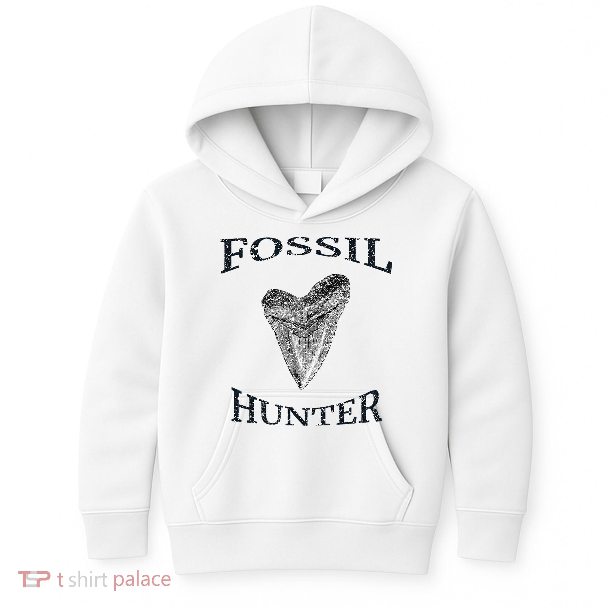 Great Distressed Fossil Hunter Megalodon Tooth Enthusiast Kids Hoodie